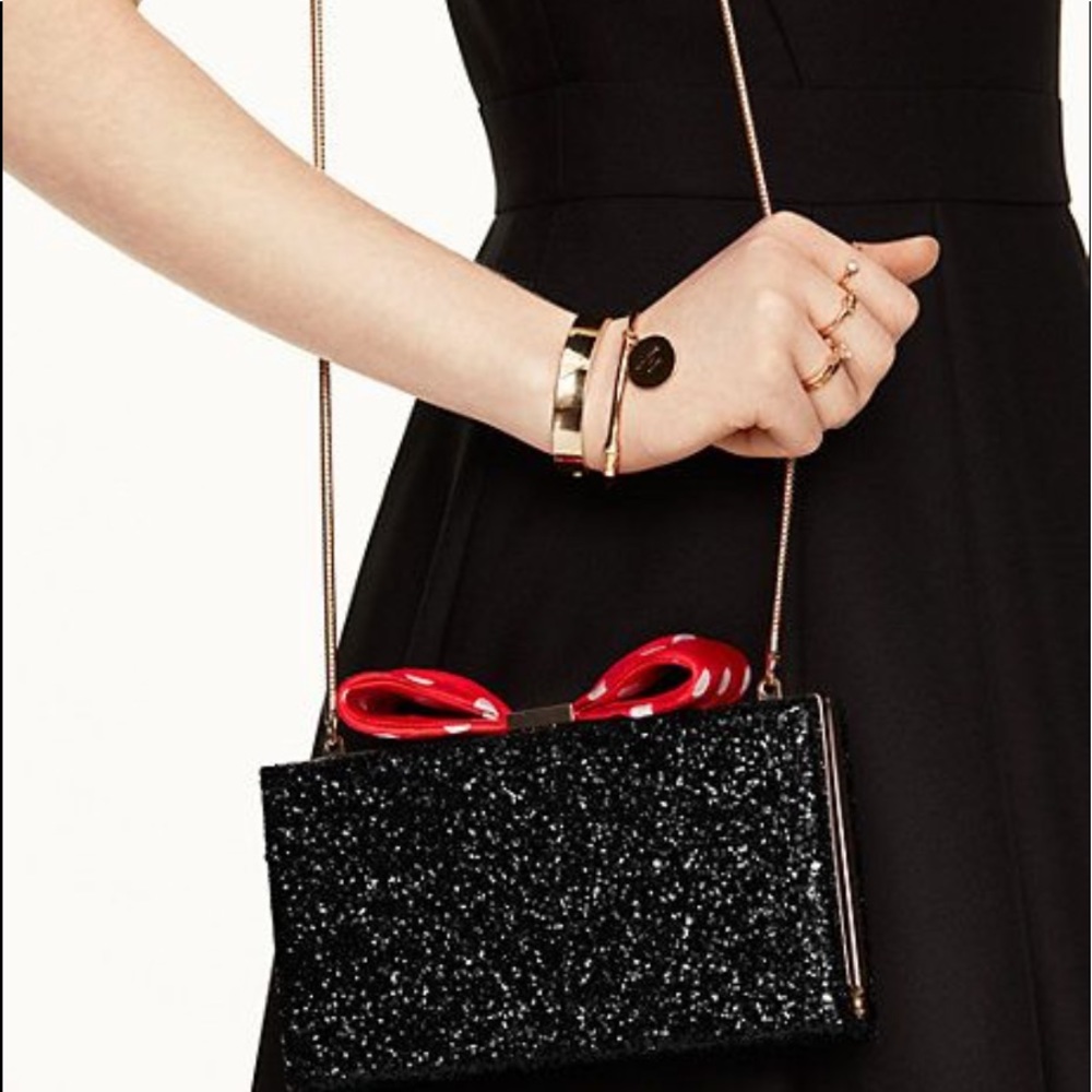 Kate spade Minnie Mouse bow clasp clutch black - Picture 6 of 8